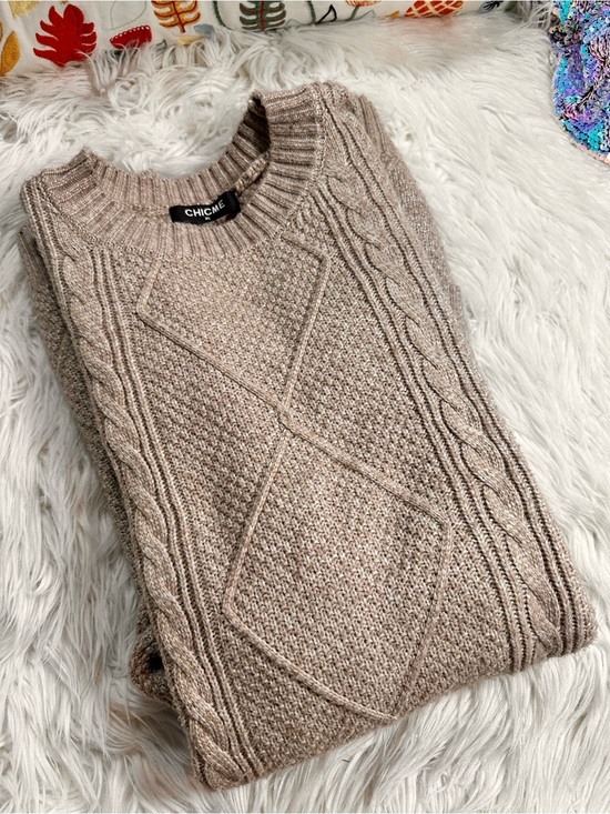 chicme Dresses & Skirts - Chicme • Oatmeal Loose Sweater Dress